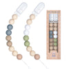 Pacifier Clips For Baby Boys Girls Paci Clip Holder Birthday Gift 2 Pack (Green Grey)