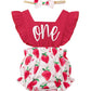 Shalofer Baby Girl First Birthday Outfit 1St Birthday Berry Summer Bodysuit With Fruit Headband(Red,6-12 Months)