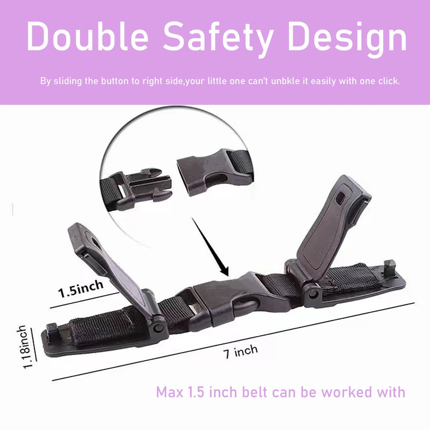 Seat Chest Harness Clip,Anti Escape Car Seat Strap Baby Harness Chest Clip,Baby Anti-Slip Safety Strap,For Car Seats,Strollers,H