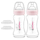 Maymom Wide-Mouth Milk Collection Storage And Feeding Bottle With Nipple, Pink Dome Cap, Bottle Top, Sureseal Sealing Disk; Comp