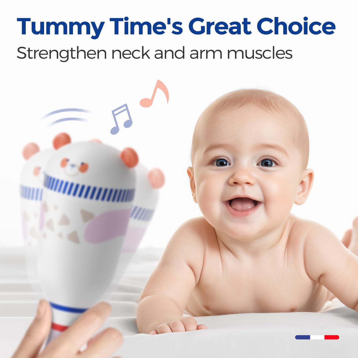 Evoceler Baby Toys, 2 Pac Bear Rattles & Shaker Toys with Teether, Sensory Toys for 0+M Babies, Soft Silicone BPA Free, Perfect