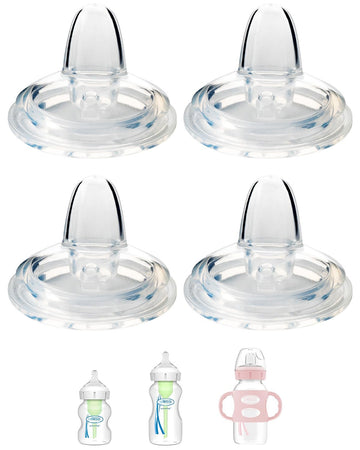 Sippy Nipple for Dr. Browns Wide-Neck Baby Bottles & Sippy Spout Bottles, Soft 100% Silicone Baby Bottle Sippy Straw Nipple, Va