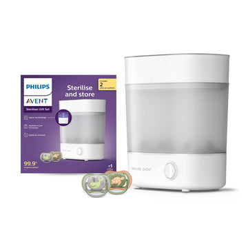 Avent Sterilizer With Ultra Air Soother Combo | No.1 Brand Recommended By Moms Worldwide | 2X* Better Germ Protection Vs Boiling