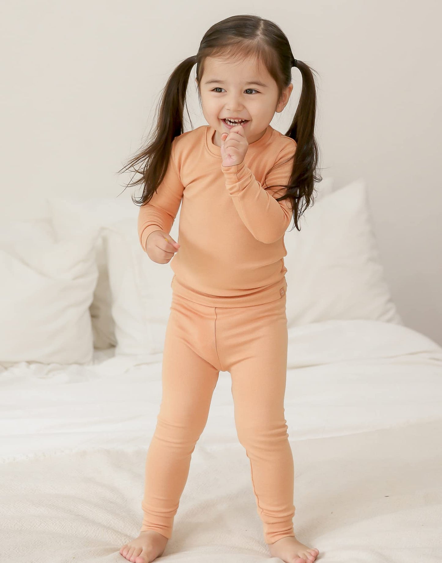 Vaenait Kids Toddler Long Sleeve Sleepwear Pajamas 2Pcs Set Modal Milkorange Xs