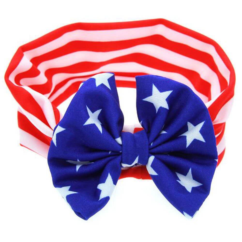 Patiky Baby Toddler Headband Stripe Stars Hair Band Accessories Headwear For 4Th Of July Ts05 (Bowknot)