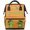 SPYORBKX Custom Dinosaur-Diaper-Bag for-Baby-Boys Large Waterproof Nappy-Backpack for New Dad Mom Gifts