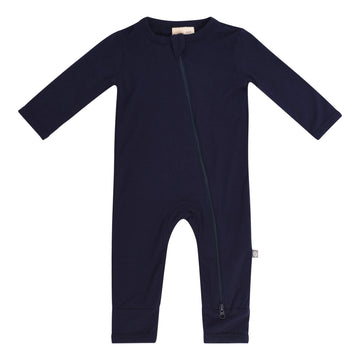 Kyte Baby Soft Bamboo Rayon Rompers, Zipper Closure, 0-24 Months (3-6 Months, Navy)