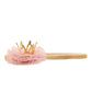 Nishine 1.3x1.3 Mini Baby Girl Tulle Crown Headband Toddler Princess Crown Tiaras Birthday Photography (Gold, Elastic)