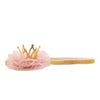 Nishine 1.3x1.3 Mini Baby Girl Tulle Crown Headband Toddler Princess Crown Tiaras Birthday Photography (Gold, Elastic)
