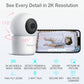 Sense-U Smart Baby Monitor 3+2K Ptz Camera - Tracks Abdominal Movement, Rollover, Temp, 2K Video, Audio, Motion, With Realtime A