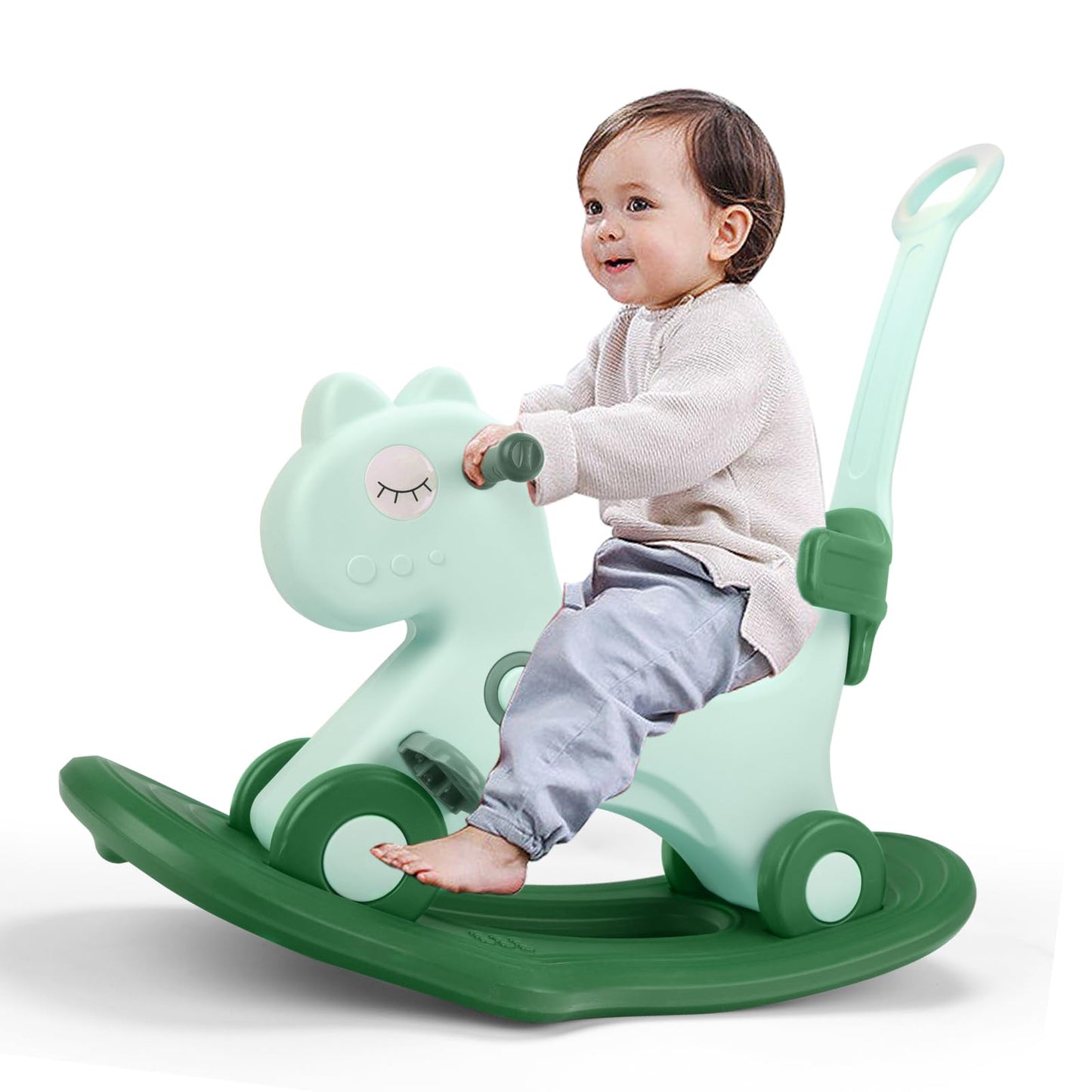 LLparty 4 in 1 Rocking Horse for Toddlers 1-3 Years Old, Baby Rocking Toy Fun Birthday Gift for 1+ Kids, Ride on Toy with Detach