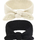 El Regalo 2 Pcs Turban Wool Headband  Warm Rabbit Knot Hair Band, Knit Head Wrap For Baby Girls Newborns And Toddlers (Black & 