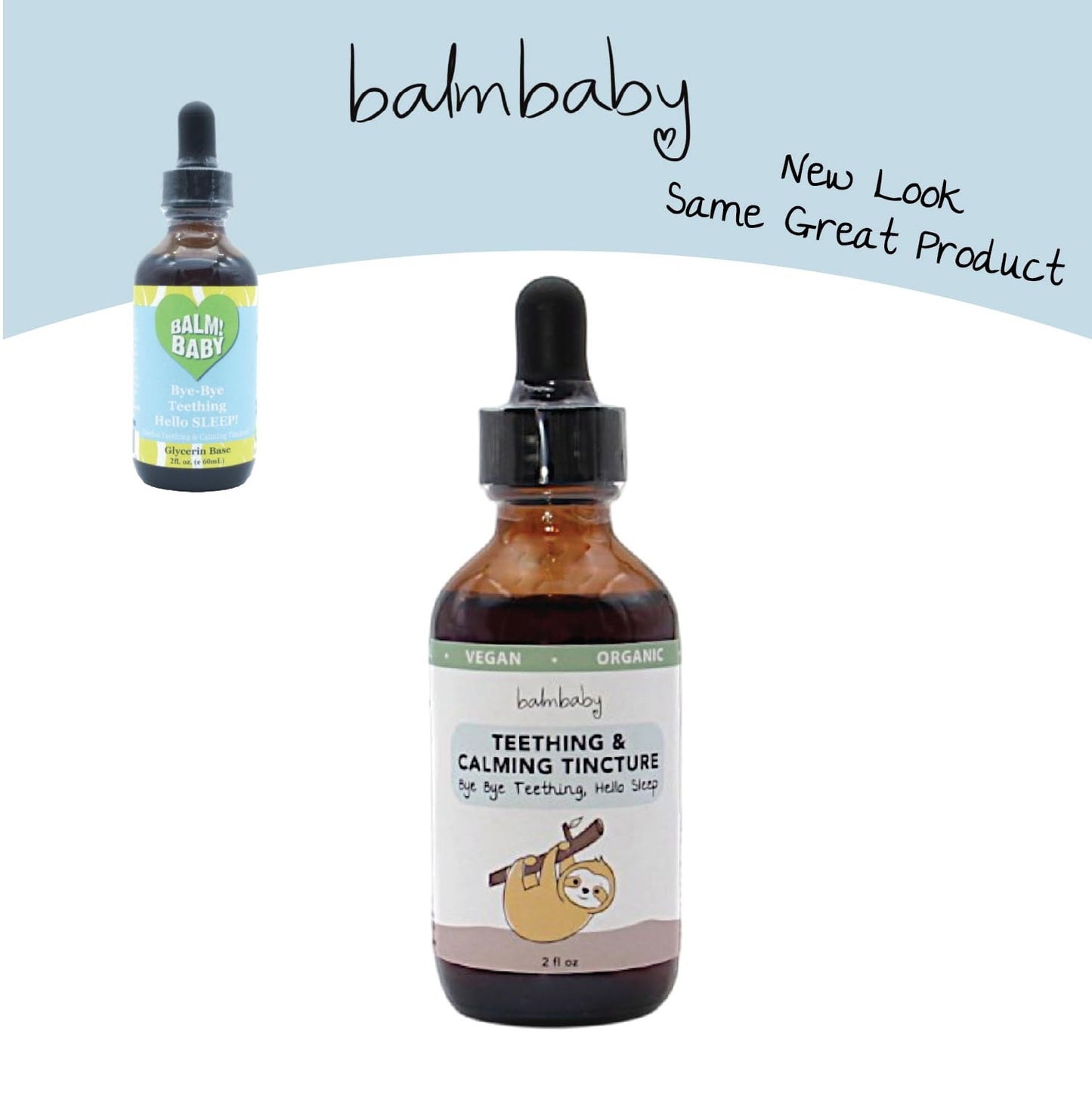 Balm Baby Natural & Organic Baby Teething & Calming Tincture - Calms, Soothes Gums And Discomfort - Vegan - Glass Bottle With Gl