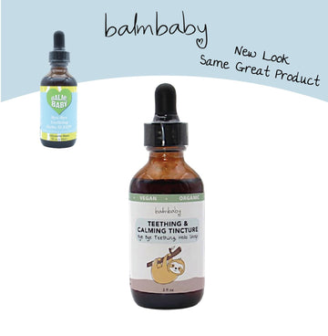 Balm Baby Natural & Organic Baby Teething & Calming Tincture - Calms, Soothes Gums And Discomfort - Vegan - Glass Bottle With Gl