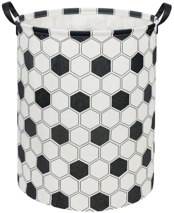 TIBAOLOVER Hexagon Football Kids Laundry Basket Baby Hamper Hexagon Football Toy Storage Bin for Boys Room Decor Baby Nursery Ha