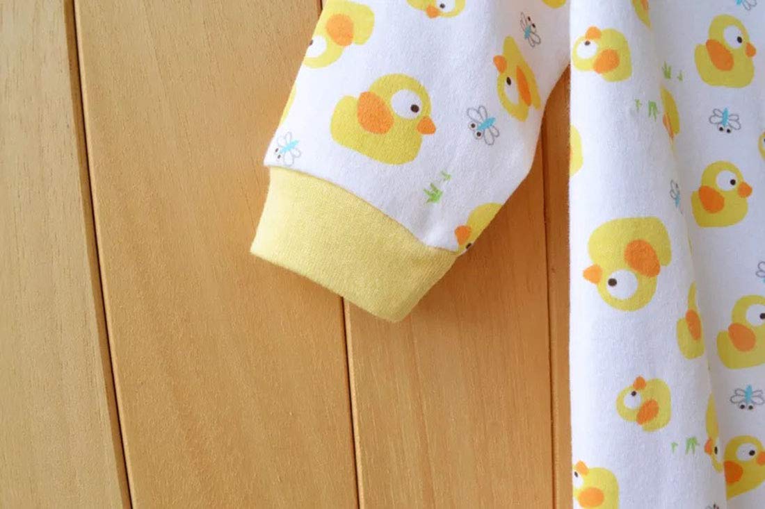 Baby Orangic Cotton Jumpsuit Comfort Christening Clothes Long Sleeve Footed Romper For 0-3 Month Infant Duck