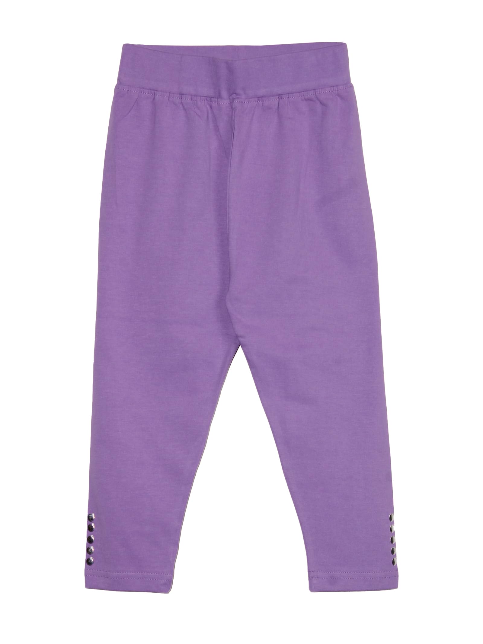 KiddoPanti Girls Solid Capri Legging with Stud, Lavender, 34Y