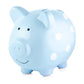 Pearhead Ceramic Piggy Bank, Baby Boy Money Bank Keepsake, Nursery D  Cor, Newborn Gift, Blue Polka Dot