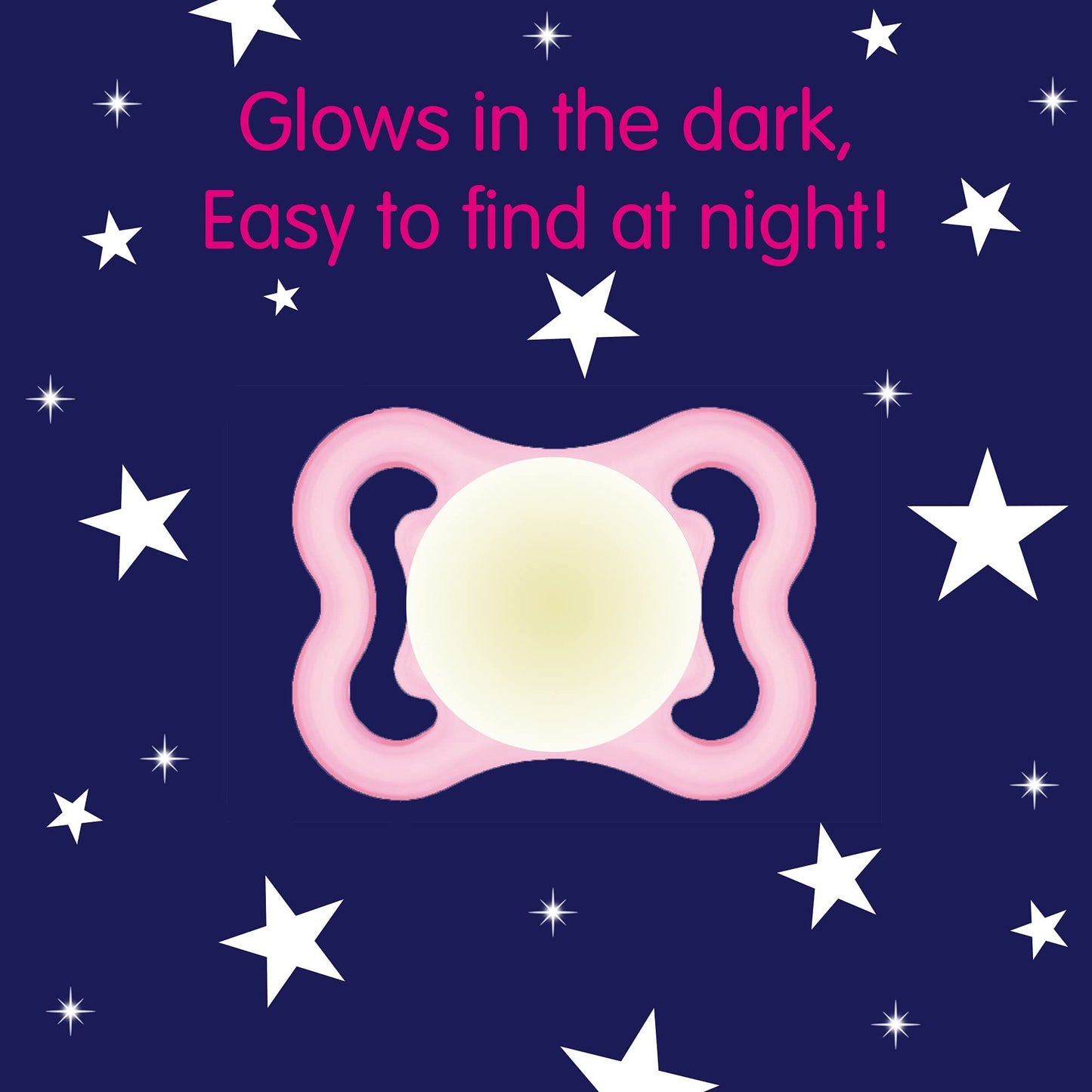 Mam Supreme Night Baby Pacifier, For Sensitive Skin, Patented Nipple, Boy, 0-6 Months (Pack Of 2)