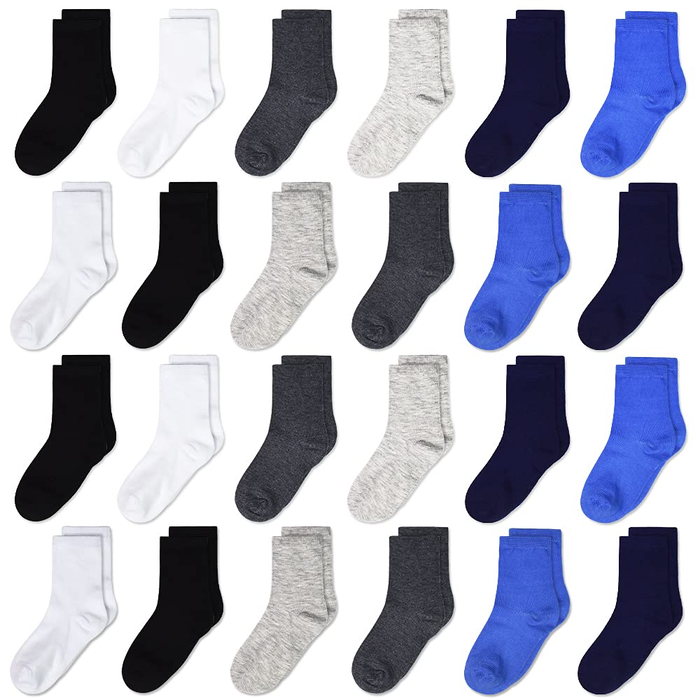 Gentaby Kids Socks,Crew Socks Newborn/Toddler For Children Boys Girls Cozy Athletic Socks, 24Pairs,1T-2T