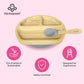 Abiie Octopod Bamboo Dish - Kids Plates For 4 Months And Up, 3-Compartment Baby Plates With Suction, Triangle Bamboo Baby Plate,