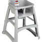 Rubbermaid Commercial Products Sturdy High-Chair, 33lb Capacity, Platinum, Pre-Assembled with Wheels, Stackable, Fits Under Tabl