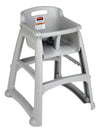 Rubbermaid Commercial Products Sturdy High-Chair, 33lb Capacity, Platinum, Pre-Assembled with Wheels, Stackable, Fits Under Tabl
