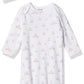 Little Me Baby Girl'S 2-Piece Nightgown And Cap Set, White Print/Bunny, 0-3 Months