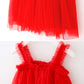 Bgfks Layered Tulle Tutu Dress For Toddler Girls,Baby Girl Rainbow Tutu Princess Skirt Set With Flower Headband.(Red,2T)
