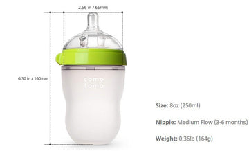 Comotomo Natural Feel 8Oz. Bottle 6 Pack - Green