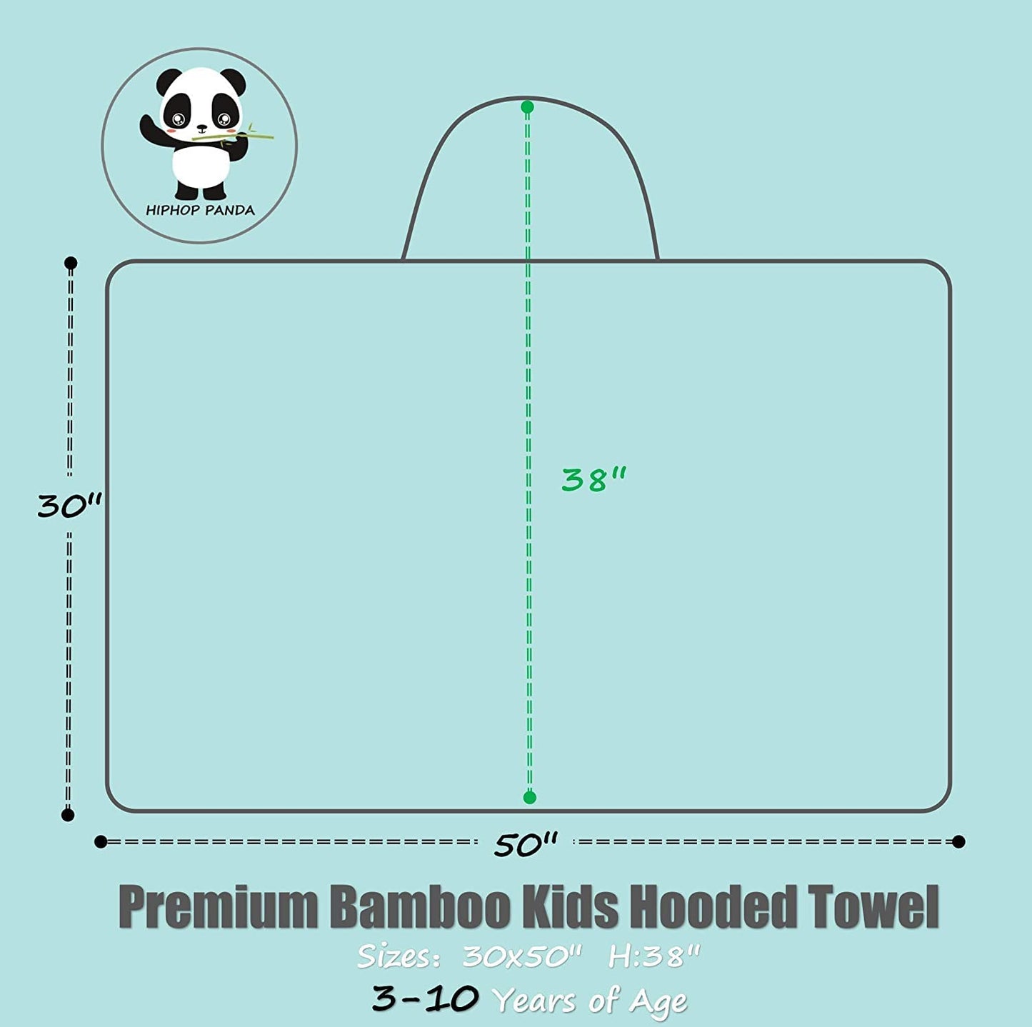 Hiphop Panda Bamboo Hooded Towel For Kids - 30