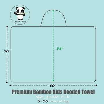 Hiphop Panda Bamboo Hooded Towel For Kids - 30