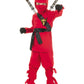 Ninja Red Costume Inspired For The Speically Trained Little Warrior Features Long Sleeve Shirt, Pants, Satin Sash And Belt With