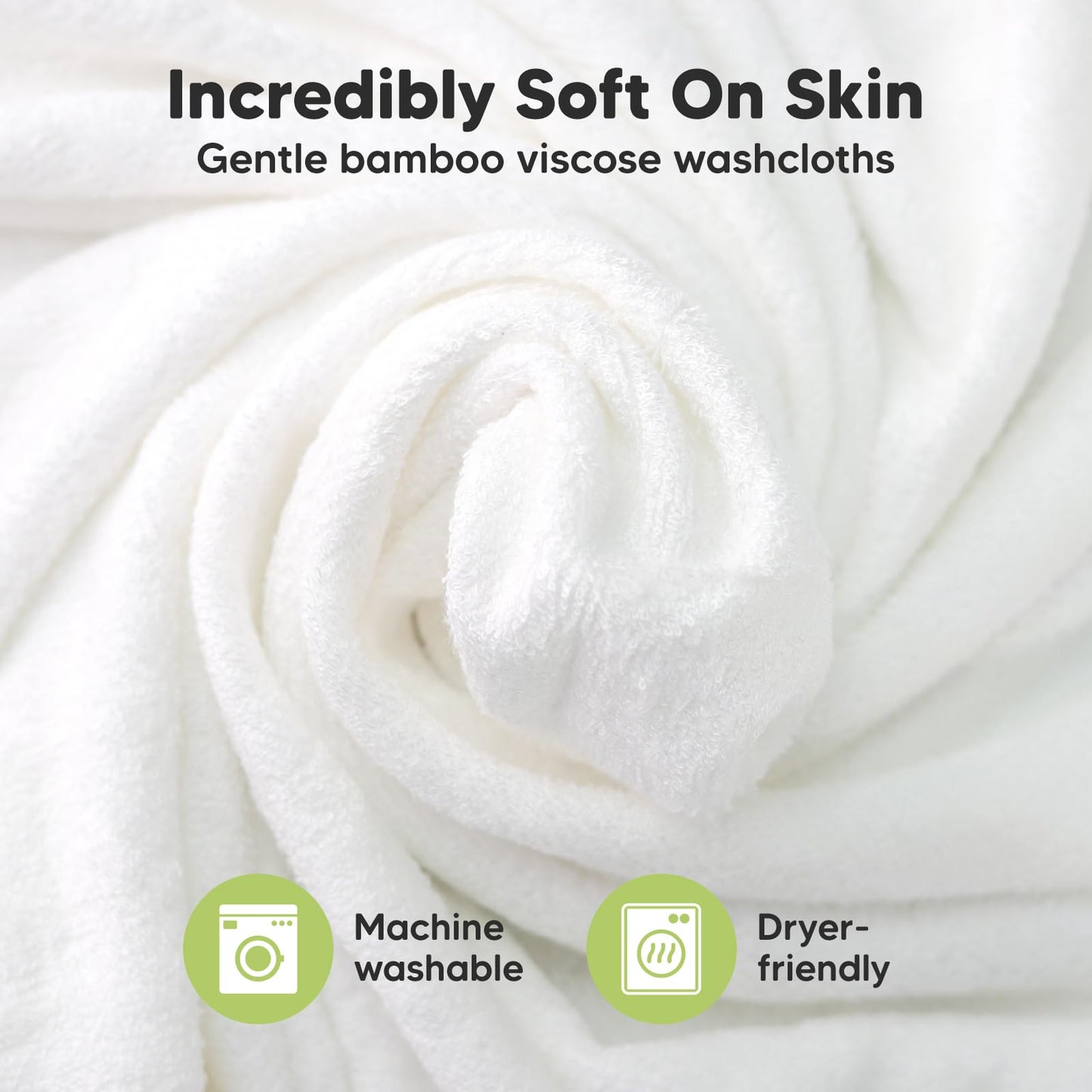 6-Pack Baby Washcloths - Soft Viscose From Bamboo Washcloth, Baby Wash Cloths For Newborn, Kids, Bath Baby Towels, Face Towel, F