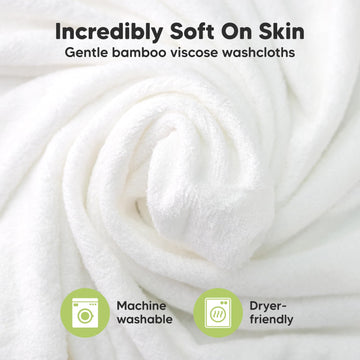 6-Pack Baby Washcloths - Soft Viscose From Bamboo Washcloth, Baby Wash Cloths For Newborn, Kids, Bath Baby Towels, Face Towel, F
