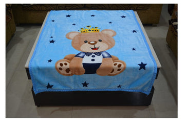 BLESS KRAFT Newborn Ultrasoft Double Layered Printed Wrapper Cum Baby Blanket for Babies (122L x 87W cm, Blue)