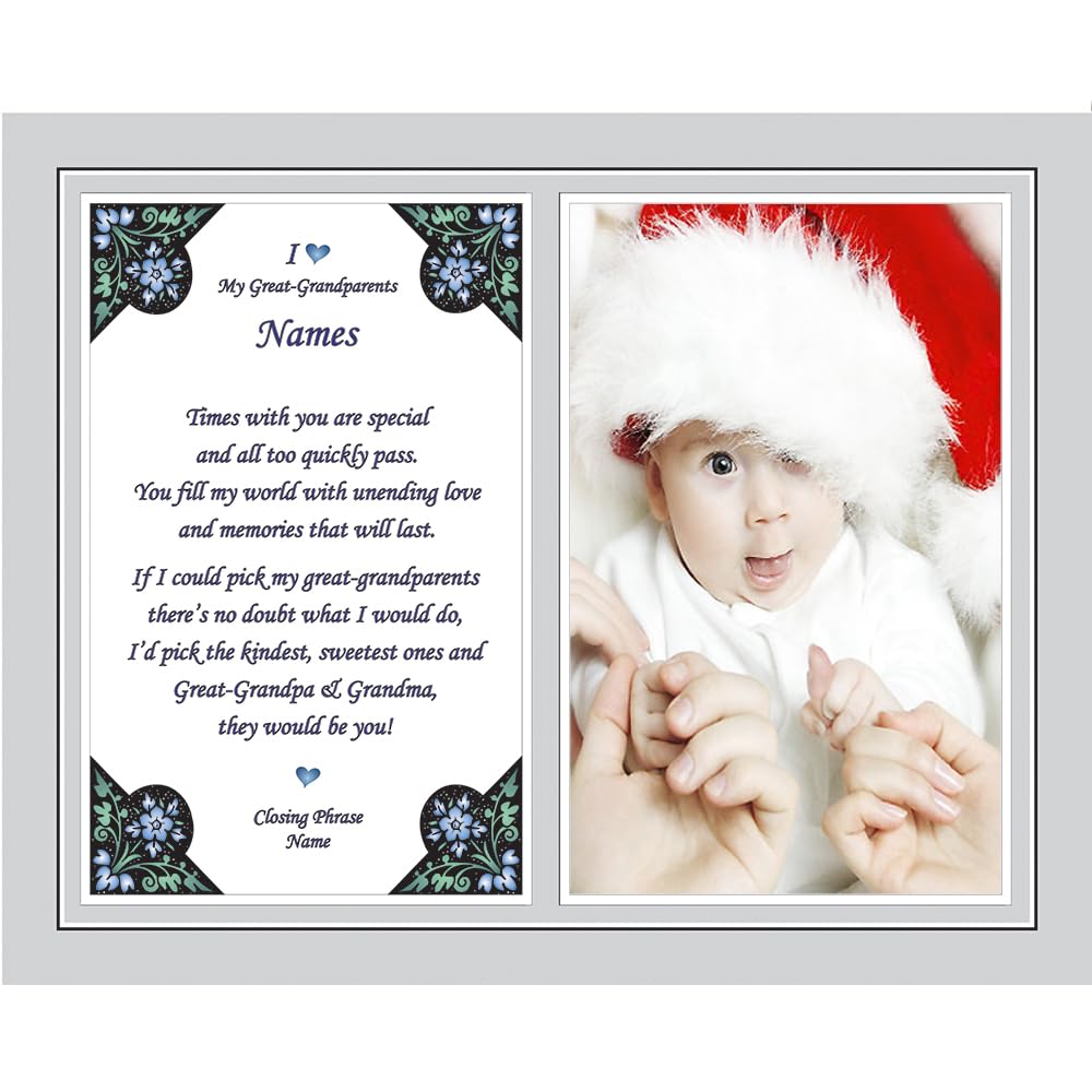 Poetry Gifts Great Grandparent Poem From Grandchildren, Great-Grandparents Personalized 8X10 Print With Photo