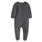 O2 Baby Baby Boys Girls Organic Cotton Zip Front Sleeper Pajamas, Footed Sleep  'N Play(0-3Months, Gray)