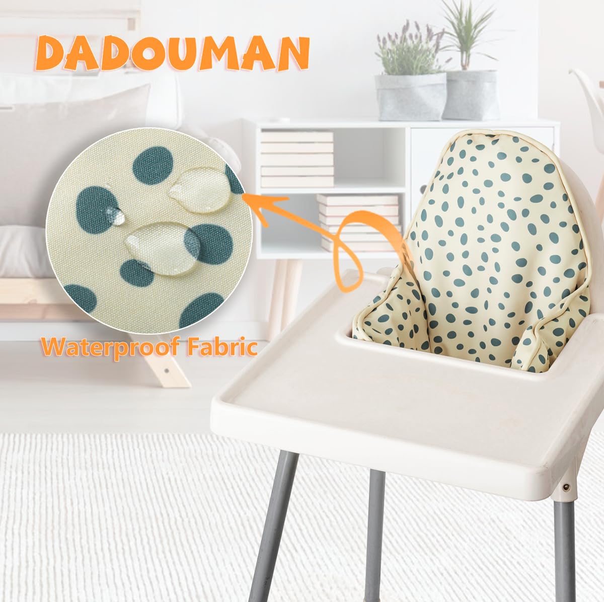 Dadouman Inflatable Supporting Cushion For Ikea High Chair, Baby High Chair Cushion With Colorful Printing, Inflatable Cushion I