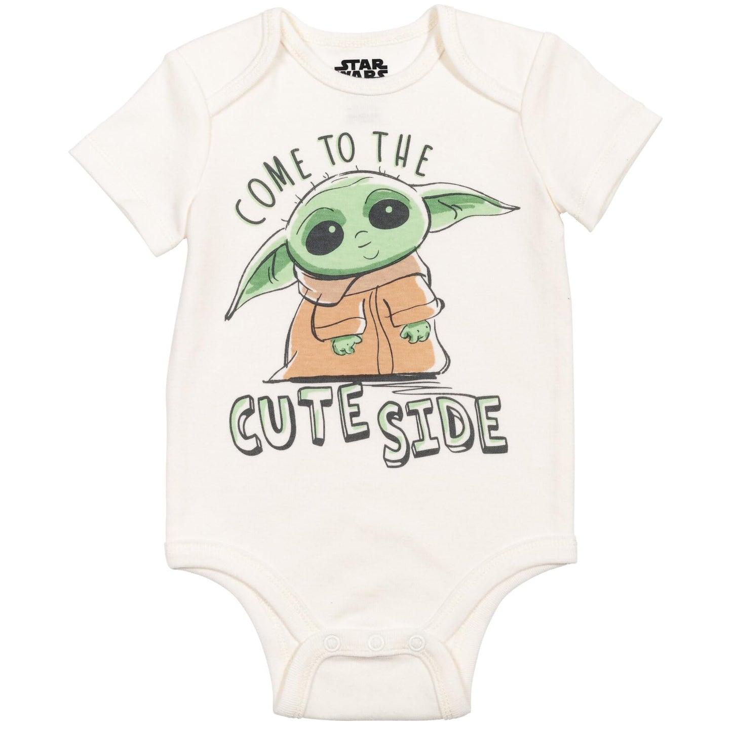 Star Wars Mandalorian Baby Yoda Baby Boys 3 Piece Outfit Set: Bodysuit Pants Hat 0-3 Months Green/White