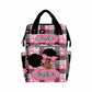 Artsadd Custom Name Baby Diaper Bag From Mom Dad, Personalized Pink Hearts Plaid Baby Backpack With Stroller Straps Large Capaci