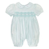 Petit Ami Baby Girls French Bubble With Diamond Smocking, 9 Months, Mint