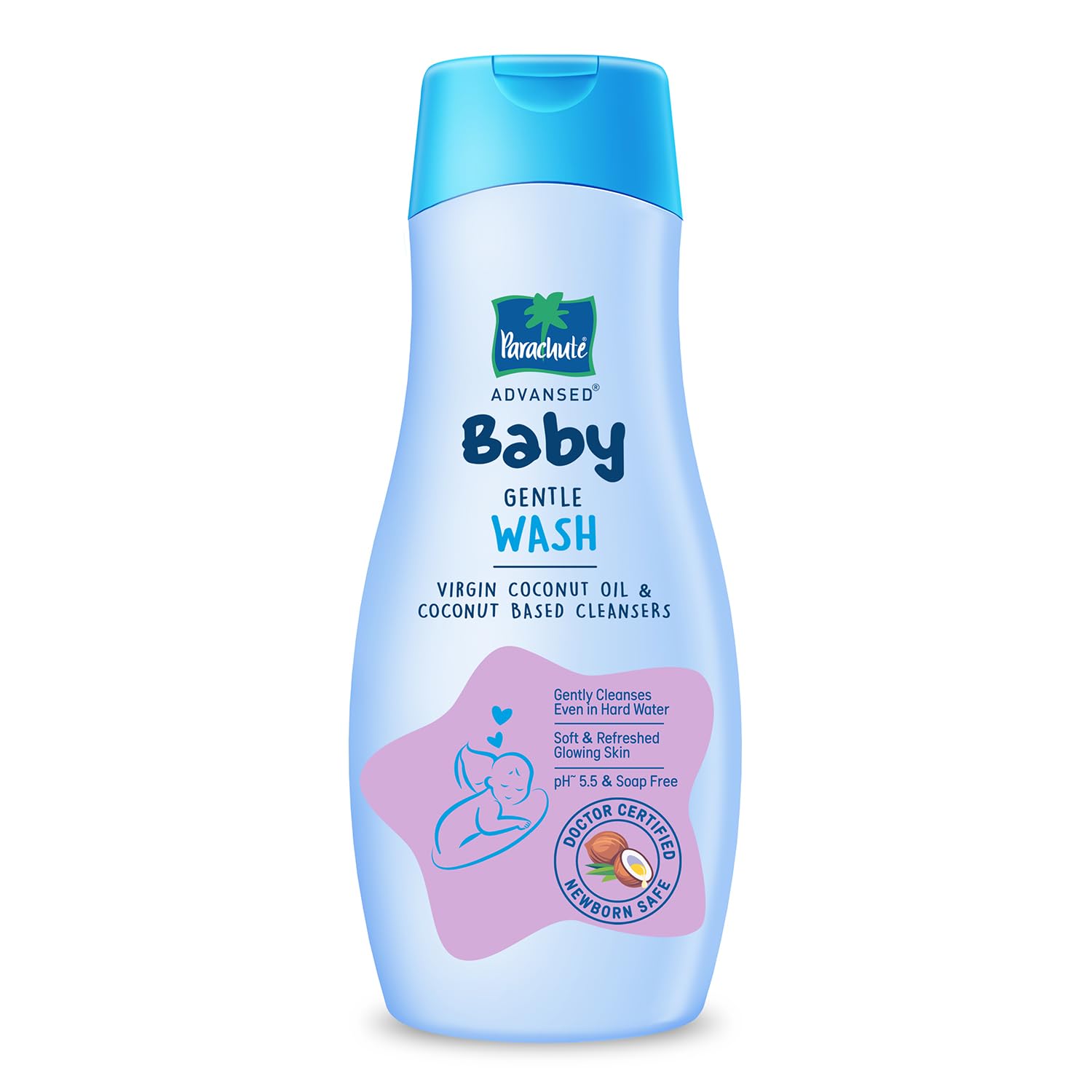 Parachute Advansed Baby Gentle Wash For New Born | Enriched With Virgin Coconut Oil | Gently Cleanses In Hard Water | Doctor Cer