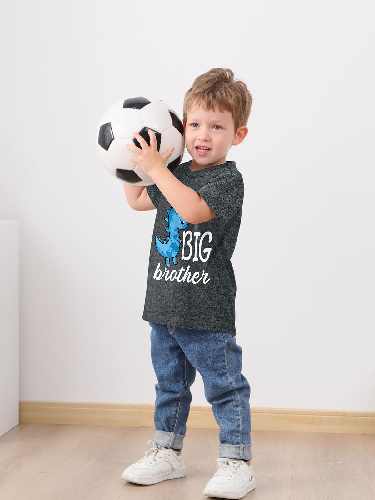 Funnycokid Big Brother Shirt 5T 4T Dinosaur For Toddler Boys Promoted To Big Brother Grey Size 5 Pregnancy Announcement Gifts Fo