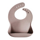 Mushie Silicone Baby Bib | Adjustable Fit Waterproof Bibs (Warm Taupe)