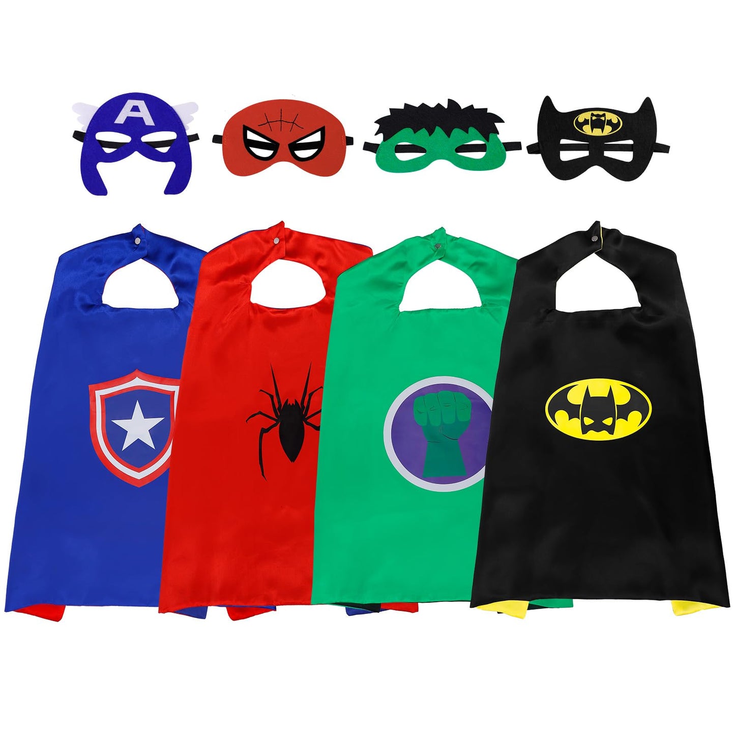 Inpoto Superhero Capes For Kids,Heroes Capes And Masks Fit For 4-12Years Old Boy And Girls Dress Up