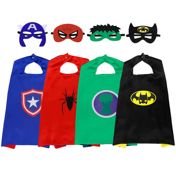 Inpoto Superhero Capes For Kids,Heroes Capes And Masks Fit For 4-12Years Old Boy And Girls Dress Up