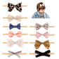Jiahang Baby Girls Hair Bows Headbands Leopard Cheeath Bow Hair Band Nylon Elastic 10Pcs For Newborn Infant Toddlers (Leopard)