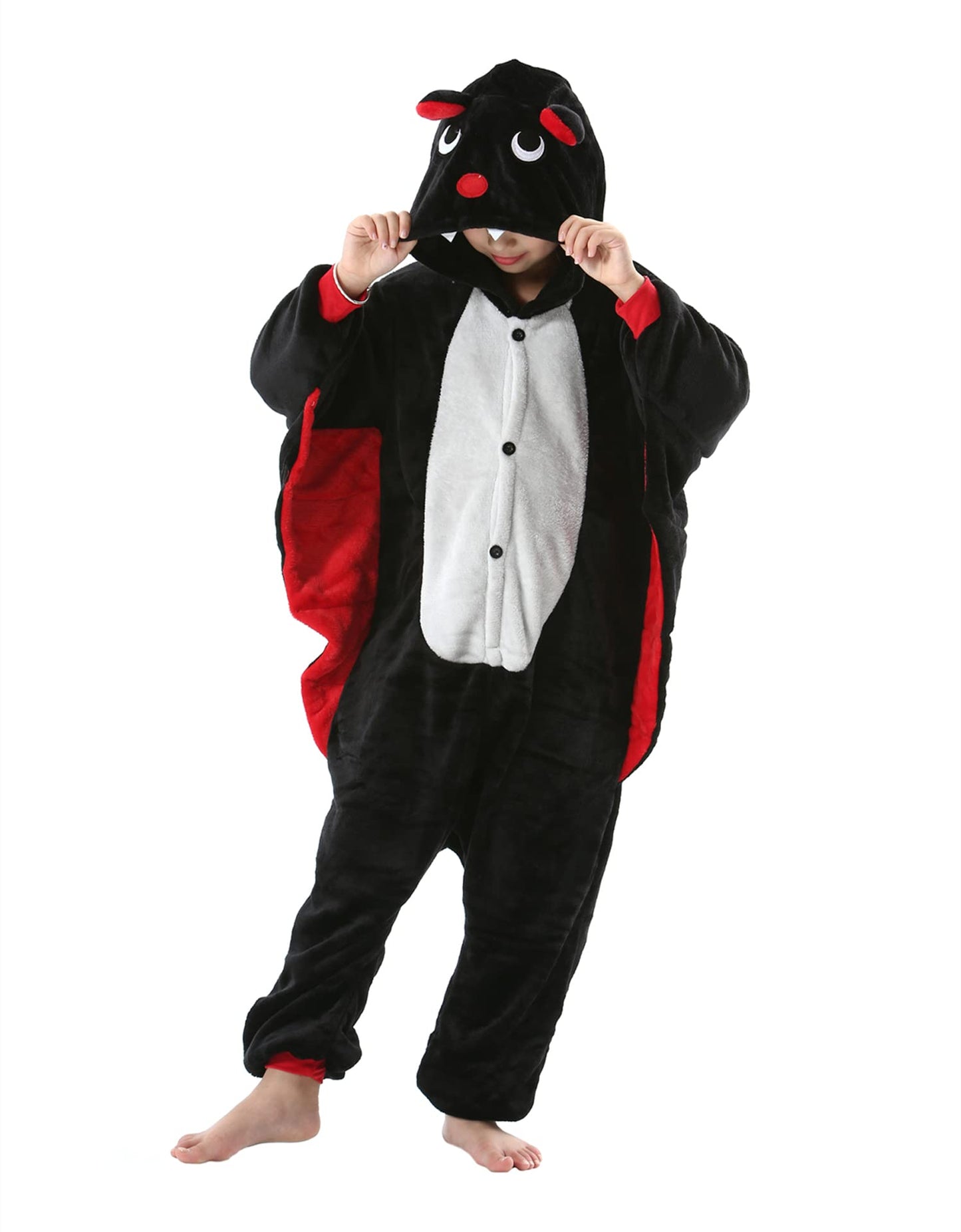Atoz Onesie For Kids, Animal Pajamas Halloween Cosplay Costume For Girls Boys, Bat 10-11Y