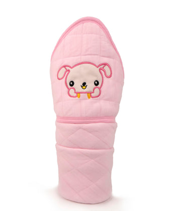 Uber World Newborn Baby Blanket with Hood/Infant AC Blanket/Baby Wrapper/Cotton Baby Blanket for 09 Months (75x75cm) Pack of 1